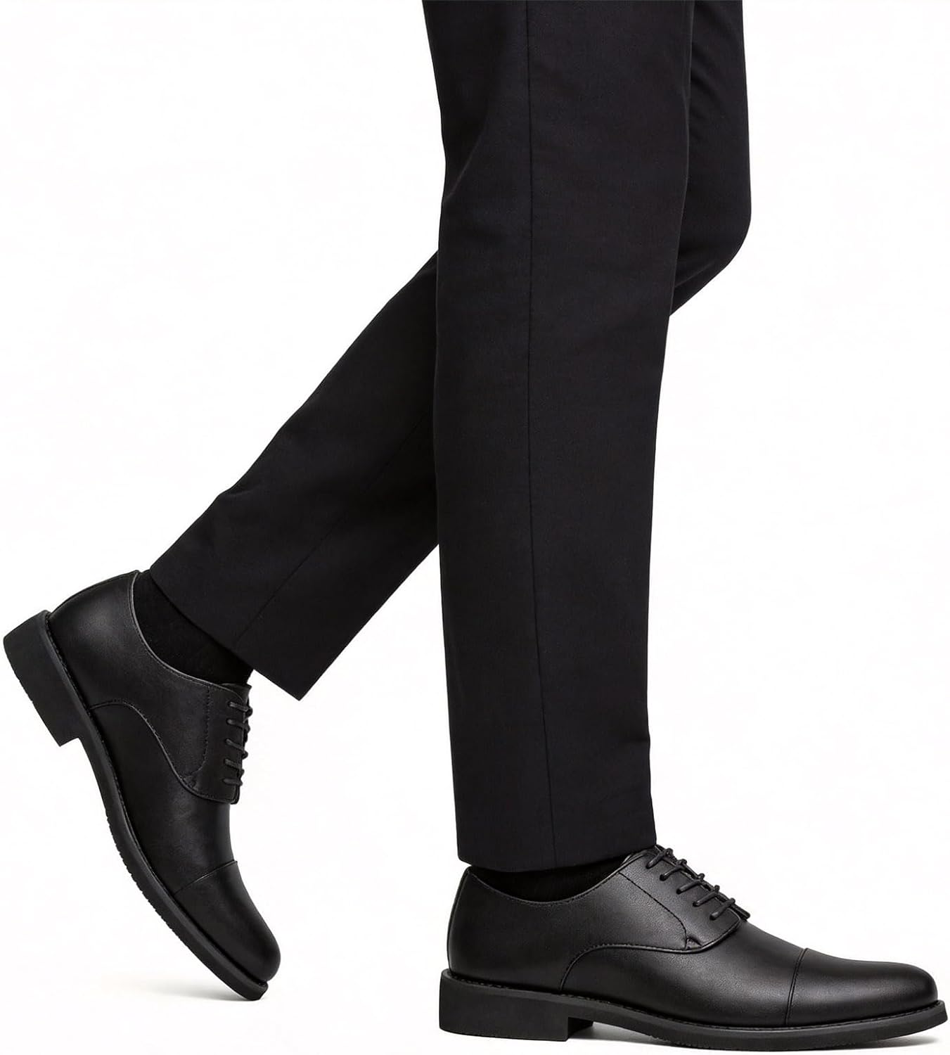 Men's Dress Shoes Classic Cap-Toe Oxfords Formal Business Tuxedo Suit Fashion Men Lace-Up Leather Derby Shoes Comfortable Lightweight Non-Slip Office Work Driving Wedding Footwear