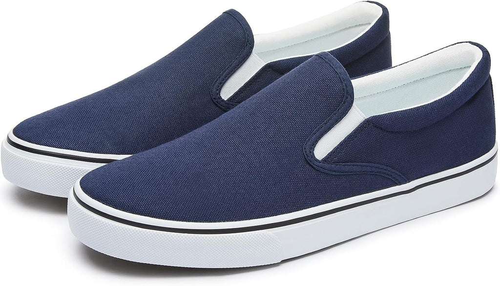 Mens Slip on Sneakers Loafers Shoes Canvas Black Shoes Canvas Blue Casual Fashion Shoes