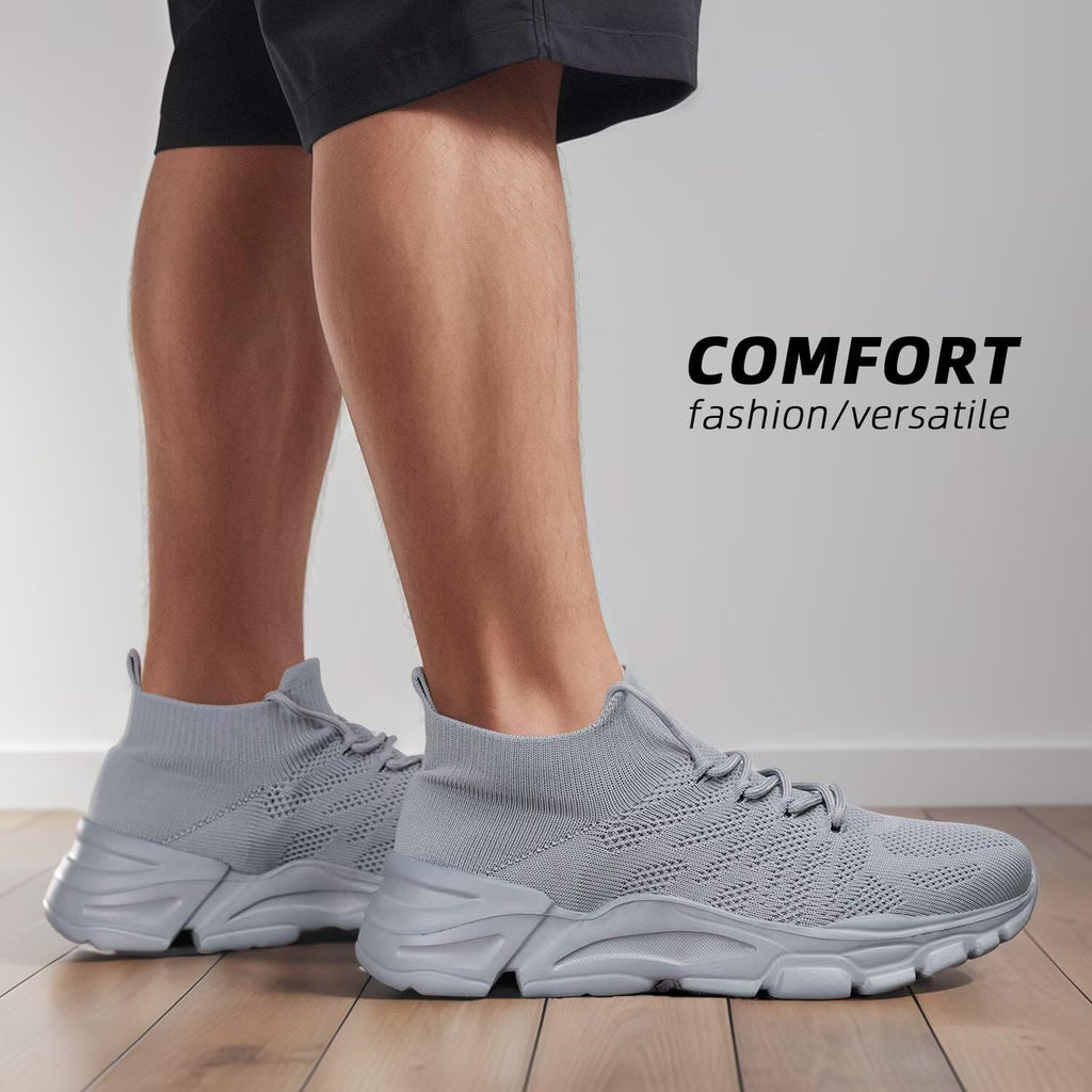 Men's Walking Shoes Tennis Running Slip on Sneakers Lightweight Breathable Casual Work Gym Soft Sole